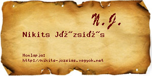 Nikits Józsiás névjegykártya